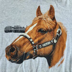 Vintage 80s Signal Sports Horse Double Layer Shirt